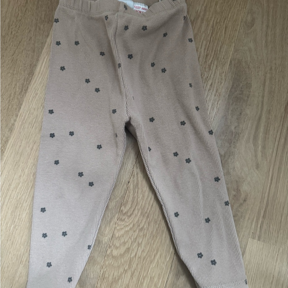 Zara Kids Beige Floral Leggings